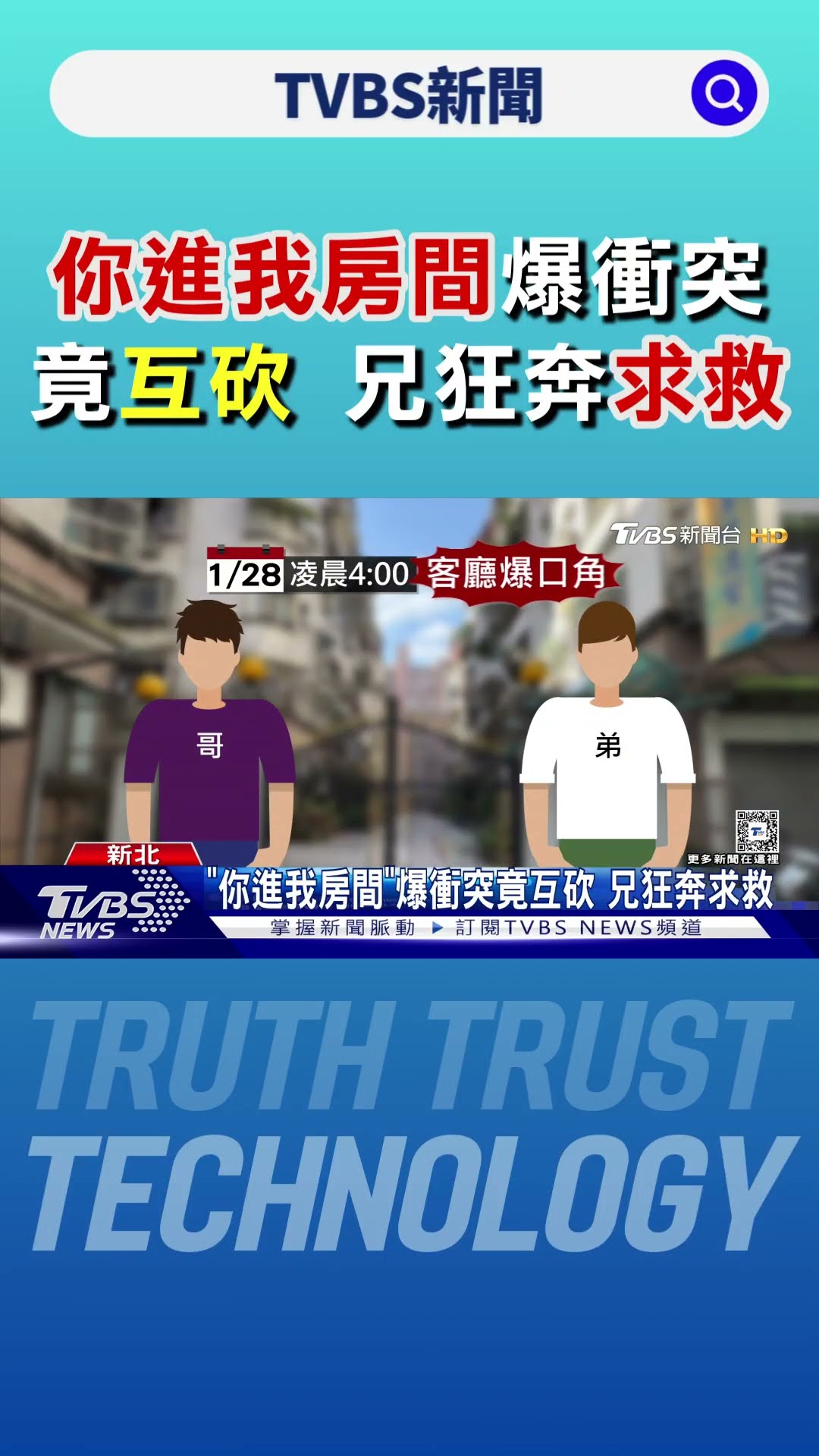 「你進我房間」爆衝突竟互砍 兄狂奔求救｜TVBS新聞 @TVBSNEWS01