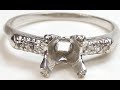 Antique 1920's Engagement Mounting Setting Hold 6.5 MM Ring Size 7.75 UK-P Platinum