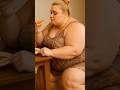SSBBW Eating Big Meals: Plus Size Beauty Enjoying Food with Confidence and Happiness