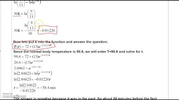 Business Calculus 4.5.2  Exponential and Logarithm Applications Part 2 Newtons Law of Cooling