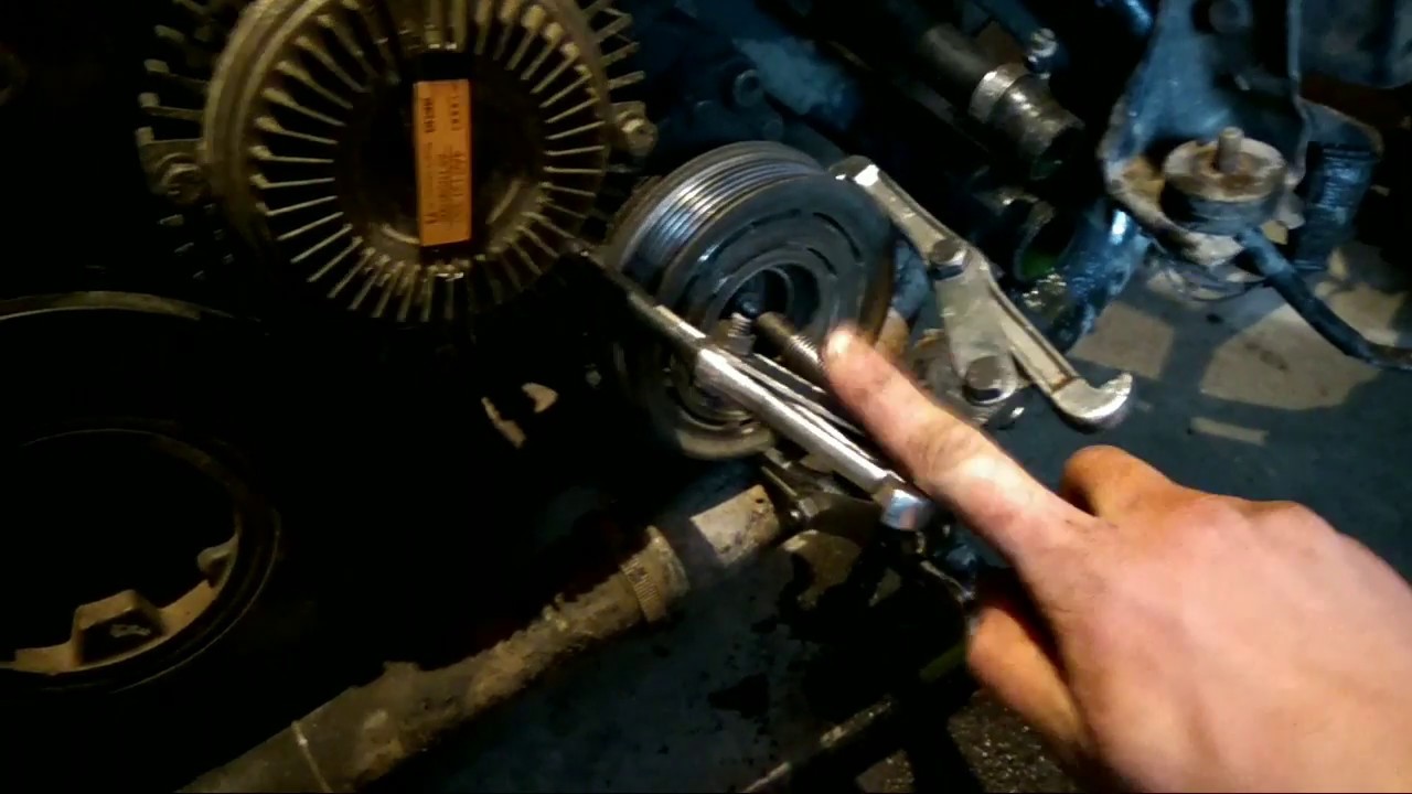 Замена подшипника шкива компрессора кондиционера ауди 100 с4 2.3 - YouTube