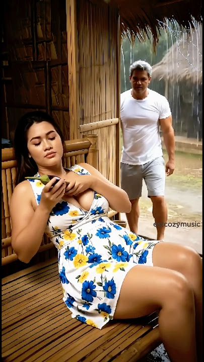 ASMR Rain in Cozy Bamboo Hut 🌧️  Rain Sounds for Sleeping #asmrain #short #rainsounds #viralvideo