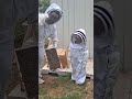 His first time with the bees. Three weeks as first-time bee keeper #bee #beekeeping #backyardfarming
