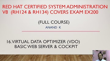 16 Red Hat Linux RHCSA V8  EX200 -   VDO, Basic Web Server & Cockpit - Anand K