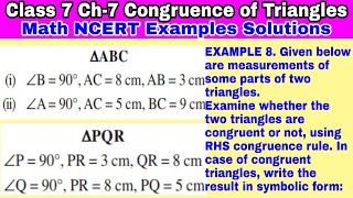 Class 7 Ch-7 Example 8 | Congruence of Triangles | Chapter 7 | Math NCERT Examples Solutions