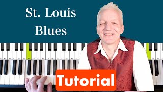 Video thumbnail of "St. Louis Blues piano tutorial, easy"