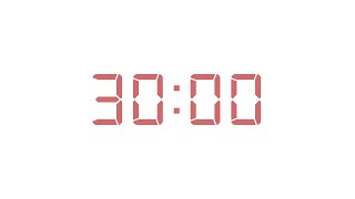30-Minute Timer | Red Digital On White Background