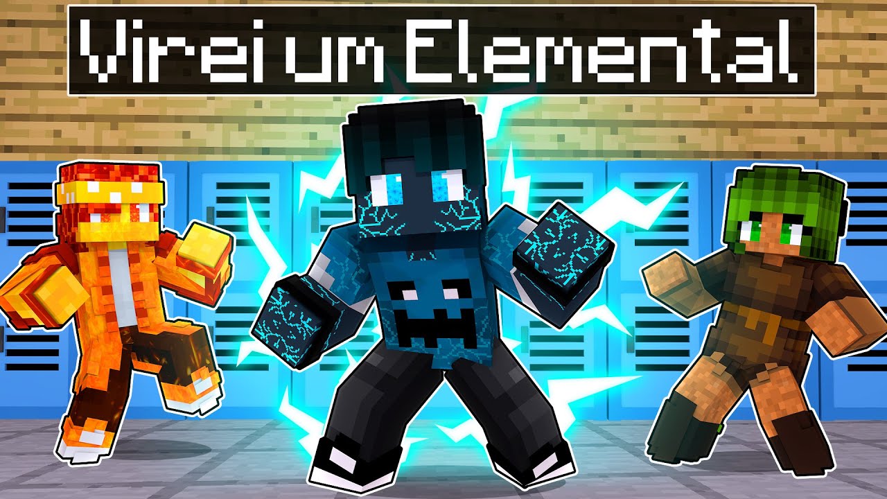 P3DRU tem poderes do TROVÃO na ESCOLA ELEMENTAL no Minecraft - YouTube