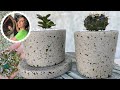 DIY - VASO DE CIMENTO E CACOS DE VIDRO: CONCRETO GRANILITE