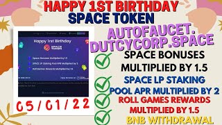 Happy 1St Birthday Space Token More Bonuses In Final Autoclaim Bnb Withdrawal To Metamask