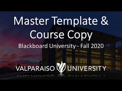 Blackboard - University Master Template & Course Copy