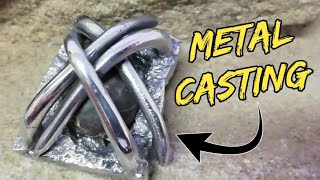 PIEDRA INCRUSTADA EN ALUMINIO/METAL CASTING/SAND CASTING/HOME FOUNDRY/ASMR/RECICLAJE