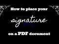 How to place your signature on a PDF