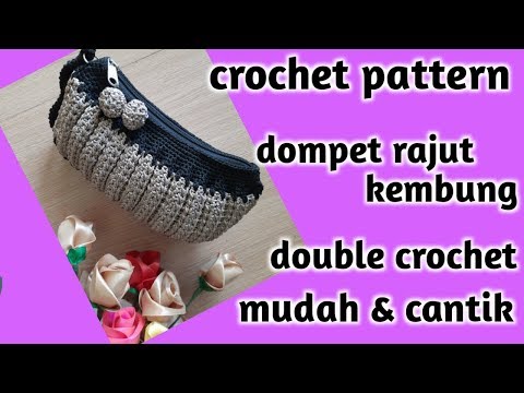 Crochet | Tutorial tas rajut serut | Crochet Drawstring Bucket Bag Tutorial. 