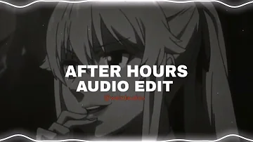 After hours - the weeknd [edit audio]