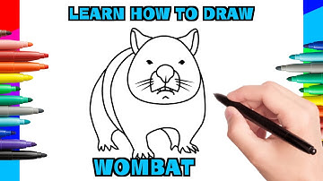 HOW TO DRAW A WOMBAT easy step by step #howtodraw #drawingtutorial