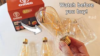 Edison LED Light Bulbs 60W Equivalent,  Dimmable Warm Vintage Style, Demo and Review