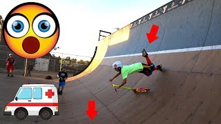 22 FEET SCOOTER DROP GONE WRONG...*ambulance called*