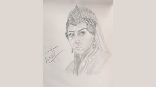 Pencil Sketch of Halime | Ertugrul Ghazi | Portrait | A Naz Arts