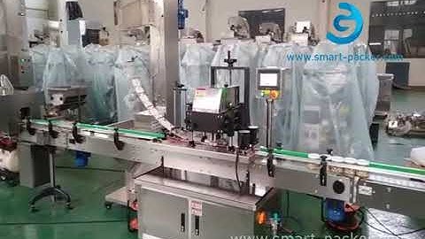 Automatic bottle cap positioning screw capping machine testing video