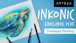 TIMELAPSE - Creating Lifelike Art With Arteza Inkonic Fineliner Pens | Arteza