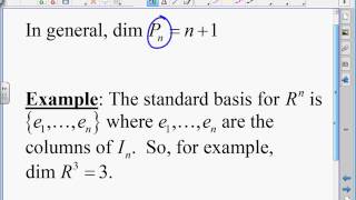 Linear Algebra Section 4-5 Notes