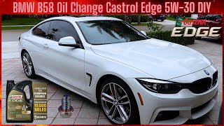 BMW B58 DIY Oil Change Castrol Edge 5W-30 Results of using a magnetic oil drain plug