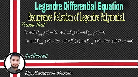 Recurrence Relation of Legendre Polynomial||Legendre Polynomial||Lecture 3||Maths by Logic