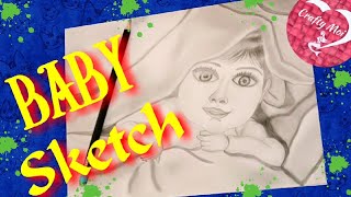 DIY BABY SKETCH || HOW TO DRAW A CUTE BABY USING JUST PENCIL