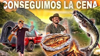 PESCA y CAZA Extrema en rio cristalino // COCINA al estilo CAMPAMENTO ⛺️🔥