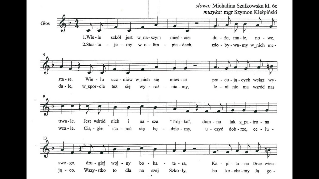 Hymn Szkoły Podstawowej nr 3 im. kpt. Jana Drzewieckiego w Toruniu
