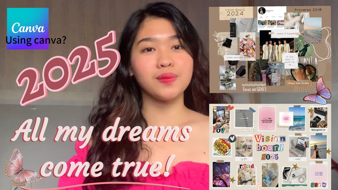 How to create a VISION BOARD for 2025 that changes my LIFE! Using Canva ...