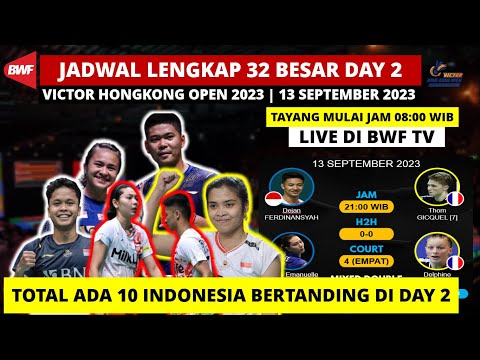 Jadwal Hongkong Open 2023 Hari ini Day 2: Total 10 Wakil INA di Day2 | Victor Hongkong Open R32