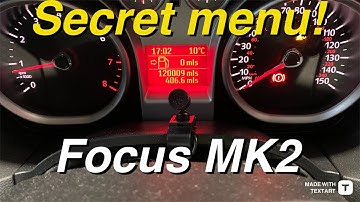 Focus Mk2 facelift GEHEIM MENU!