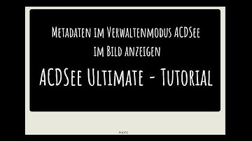 Tutorial ACDSee Ultimate - Metadaten Anzeigen im Verwalten Modus