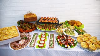 Holiday menu for Your Birthday! 16 dishes. Salads, appetizers and hot dishes. Menu for any holiday!