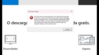 How to fix the error this sql server setup media does not support the language of the OS