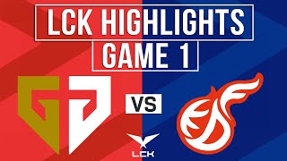 GEN vs KDF Highlights Game 1 | LCK 2024 Spring | Gen.G vs Kwangdong Freecs