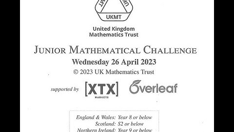 UKMT Junior Maths Challenge 2023