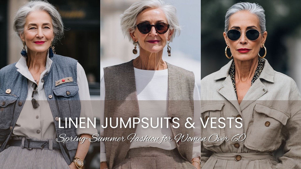 Spring-Summer Fashion for Women Over 60: Linen Jumpsuits & Vests for Light Utility ☀️👗