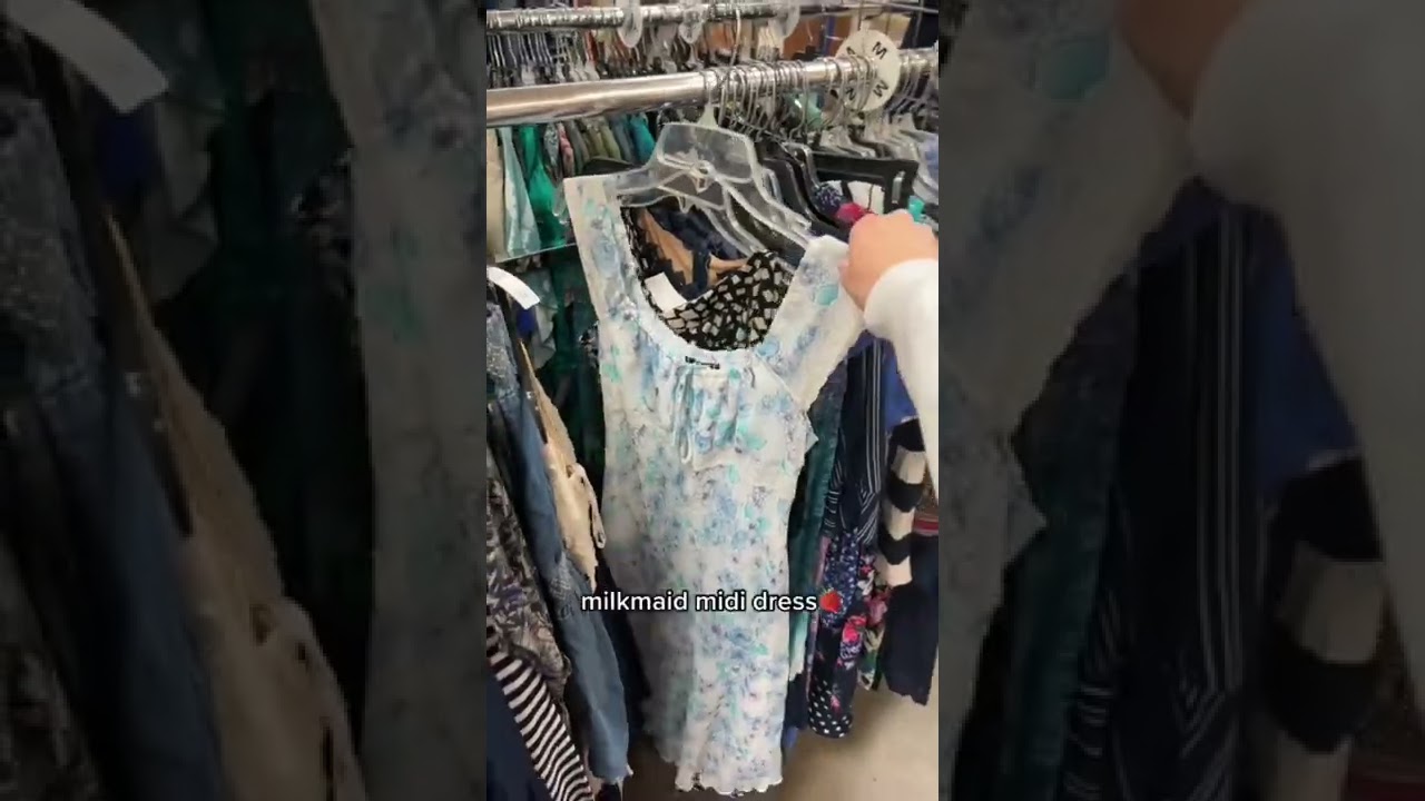OMG LOOK AT THIS COTTAGE CORE DRESS I FOUND AT THRIFT ✨🤍 #shorts #trend