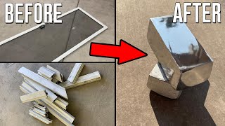 Scrap Screen Door Meltdown - Melting Aluminum At Home | Mirror Polished Ingot