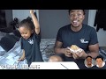 Trying Jamaican food blindfolded - Lams and Lil Lams