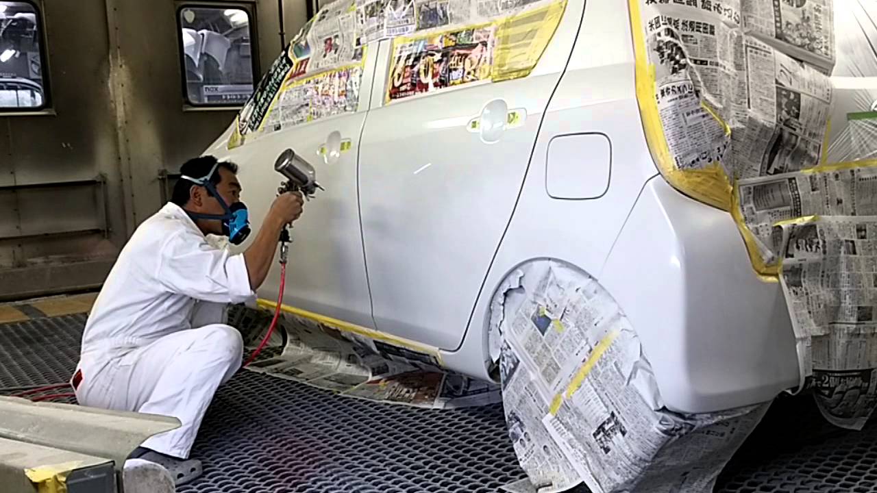 自動車鈑金塗装修行 ミラ W24 ベースボカシ塗装 Youtube