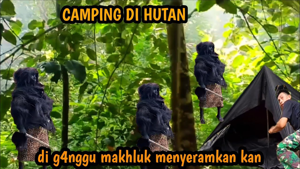 CAMPING DI HUTAN❗ MEMBANGUN SHELTER DI PINGGIR SUNGAI DI GANGGU MAKHLUK MENYERAM KAN 