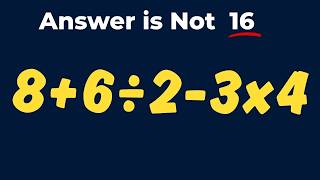 Very Tricky Math Challenge That 99% Get It WRONG! 🔥  8+6:2-3x4