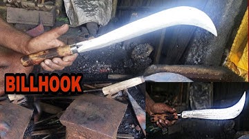 MAKING A BILHOOK / HOMEMADE BILL HOOK / HOW tO MAKE BILLHOOK /INDIAN BLACKSMITHING  MAKING BILLHOOK