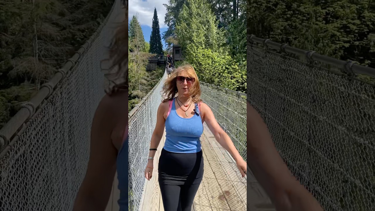 Crossing the most scary, high & wobbly suspension bridge! (Capilano Bridge, Vancouver)