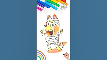 How to Draw Bluey | Draw Bluey Angry Chilli Easy Drawing 🌈 🐶 #bluey #short #forkids #angry