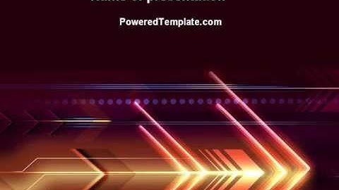 Neon Orange Arrow PowerPoint Template by PoweredTemplate.com